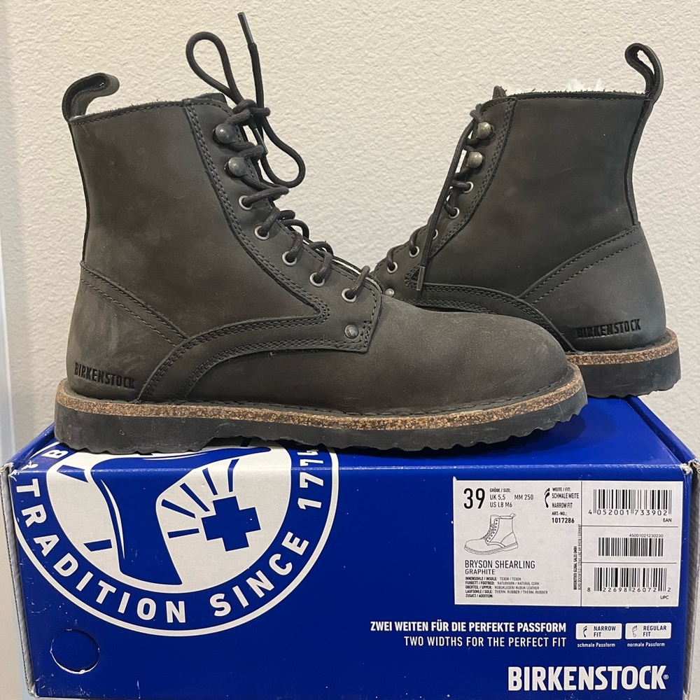 Birkenstock Bryson Shearling Suede Leather Boots